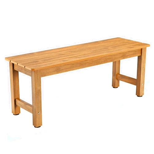 ONBRILL Outdoor Benches Weatherproof, 2-Person Poly Lumber Garden Bench, All-Weather Patio Bench Will not Rot and Fade for Garden, Porch, Backyard and Park, Easy Installation, Teak