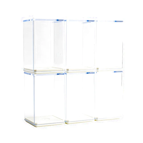 WMM 6 PCS Display Boxes Clear Acrylic Figures Display Case Stackable Blind Box for Collectibles-Figures, Fully Assembled Dustproof Storage Organizer Box for Lego Collectibles Action Figures Pop Mart