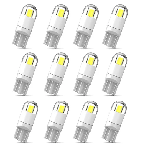 WEIMELTOY 194 Led Car Bulb 3030 Chipset 2SMD T10 194 168 W5W Led Wedge Light Bulb 1.5W 12V License Plate Courtesy Step Map Lights Trunk Lamp Clearance Lights (12pcs)