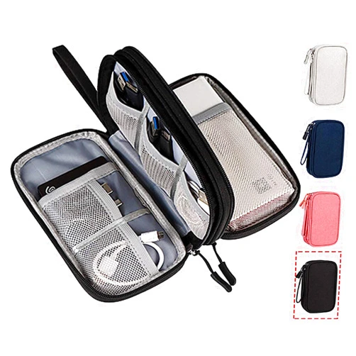 CAOODKDK Electronics Accessories Organizer Pouch Bag, Travel Universal Organizer for Cable, Charger, Phone, SD Card, Business Travel Gadget Bag