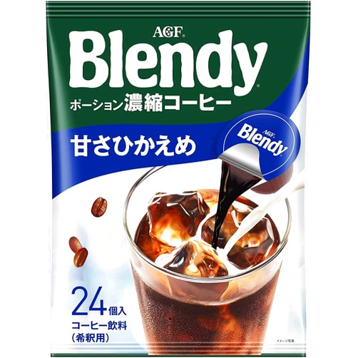 TSTADVANCE Blendy AGF Coffee Less Suger Liquid Coffee Concentrate 0.63 Floz 24 Liquid Pods Enjoy Hot Or Iced