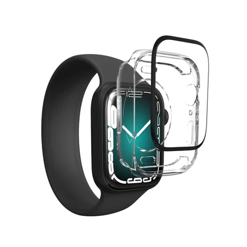 ZAGG Invisbleshield Glass Fusion 360 Screen Protector for Apple Watch Series 7 and Series 8, (45mm) - Engineered Hybrid Glass - Clear