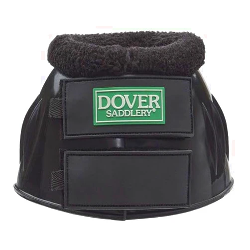 Dover Saddlery Equestrian PVC Hook-and-Loop Bell Boots with Fleece - White - Large