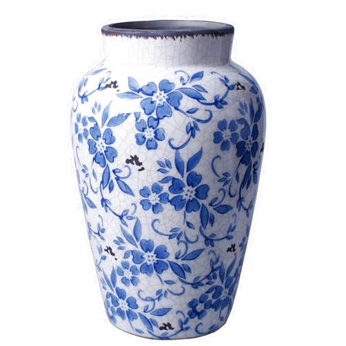 XMZXKJ Vintage Blue and White Vase Porcelain Flower Vase Ceramic for Home Decor Rustic 9.7
