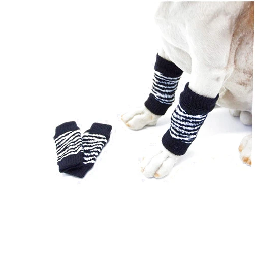 ROZKITCH Pet Dog Elbow Protector Dog Elbow Sleeve, 2PCS Front Leg and 2PCS Back Leg Brace, Dog Elbow Wrap, Dog Leg Warmer Wrap Protector, Pet Elastic Knitted Breathable Protective Socks Black L