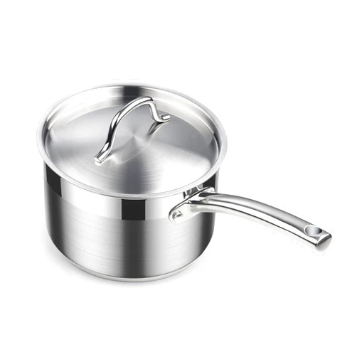 Cooks Standard Saucepan with Lid 18/10 Stainless Steel, 3-Quart Professional Sauce pot Mini Milk Pan, Oven Safe 500℉, Compatible with All Stovetops, Silver