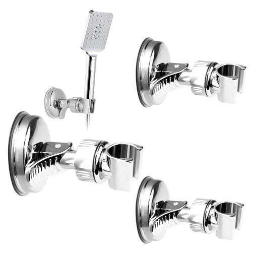 UOIXPUHUO 3PCS Adjustable Shower Head Holder Wall Mount, UOIXPUHUO No Drill Removable Handheld Shower Head Holder with Vacuum Suction Cup, Waterproof Shower Wand holder for Bathroom
