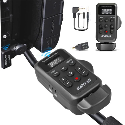 AODELAN Updated Wireless Camcorder Remote Control Zoom Controller with LANC or Remote Jack (2.5 mm),Lens Zoom Focus Iris Camera Control Compatible with Canon XA50 XA55 XF405 G60 G26 /Sony NX80, NX3,NX200