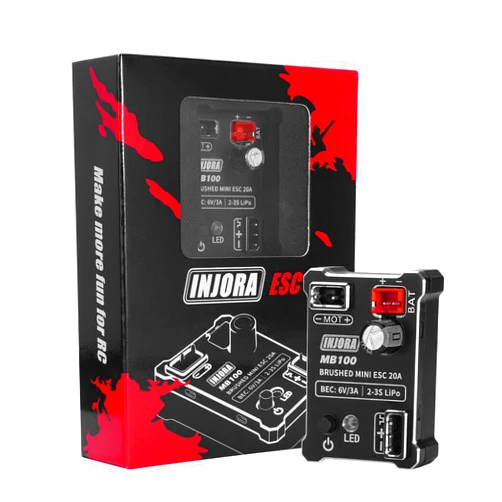 INJORA MB100-R80 20A Brushed Mini ESC for 1/24 1/18 RC Crawler Upgrade