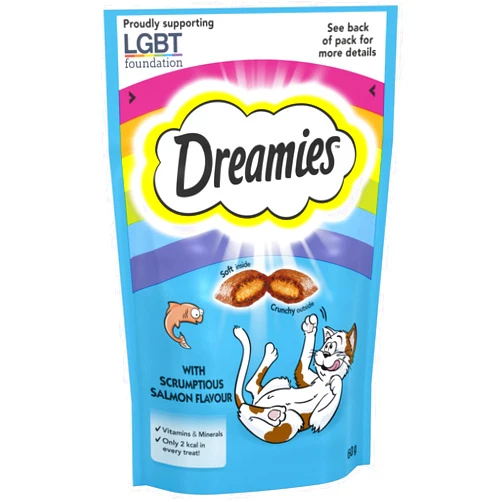 Dreamies Salmon Cat Treats 60 g (Pack of 8)