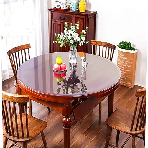 DARKAL Clear Round Table Cover Protector Clear Round Table Protector, Round Table Cover, Tablecloth Protector, Table Protector for Dining Room Table (69 inch Diameter,1.5mm Thick)