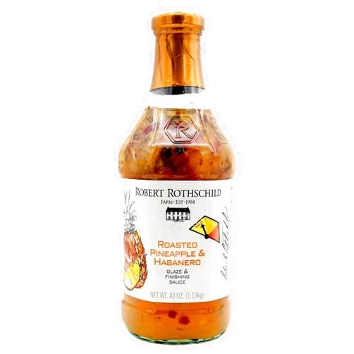 Al Amin Foods Robert Rothschild Roasted Pineapple & Habanero Glaze & Finishing Sauce Glass Bottle 40 OZ