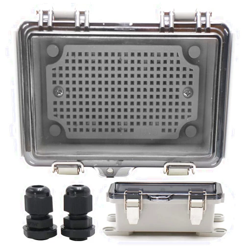 MAKERELE ABS Plastic Small Outdoor Waterproof Box Clear Hinged Shell Outdoor Universal Project Enclosure with Transparent Cover 5.9×3.9×2.8 inch(150×100×70mm)
