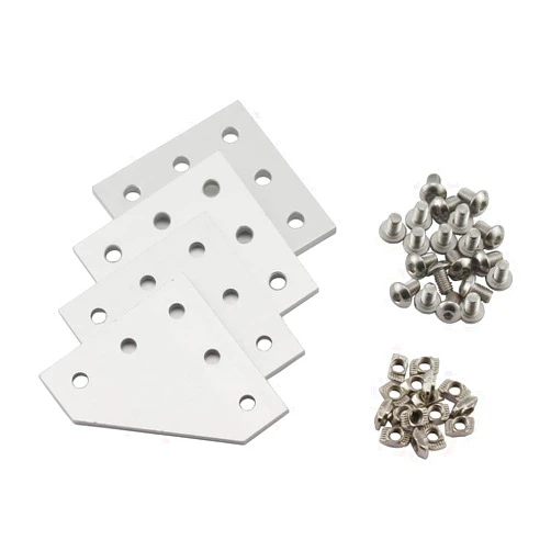 PZRT 2020 Series L Shape Joint Plate Bracket Kit,4pcs Joint Plate,20pcs M5 T-Slot Nuts, 20pcs M5x8mm Hex Socket Cap Screw,for Standard 6mm Slot Aluminum Profile
