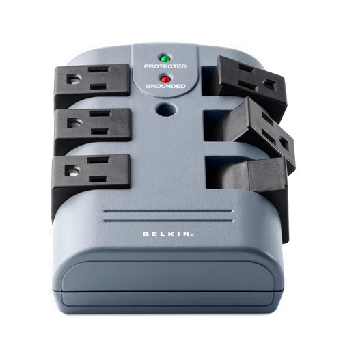 Belkin 6-Outlet Pivot-Plug Surge Protector w/ Wall Mount - Ideal for Mobile Devices, Personal Electronics, Small Appliances and More (1,080 Joules) - 5 Pack