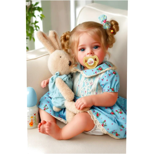 JIZHI Lifelike Reborn Baby Dolls - 18 Inch Realistic-Newborn Baby Dolls Blond Girl Handmade Real Life Toddler Dolls with Clothes for Kids Age 3+