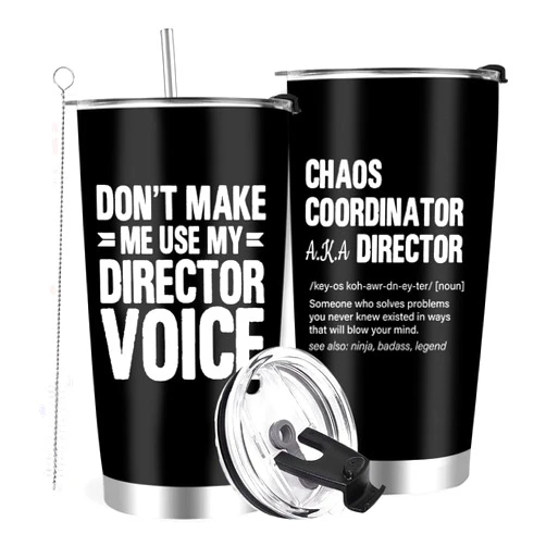Farecnt Director Gifts Tumbler, 20oz Stainless Steel Travel Coffee Mug for Band, Art Theater Movie Film, Program Director, Boss Appreciation