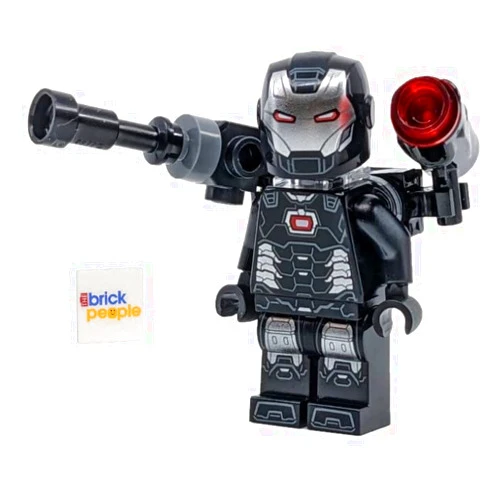 LEGO Superheroes: War Machine Minifigure with Shoulder Cannon, Blaster, and Grey Cape (James Rhodes)