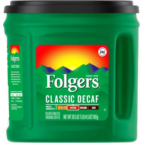 Folgers Classic Decaf Medium Roast Ground Coffee, 30.5 Ounces