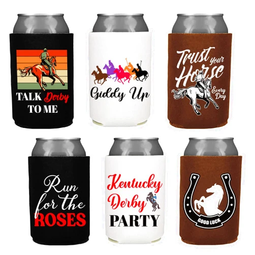 M1NTP1US + 12PCS Kentucky Horse Derby Can Cooler Party Supplies – Horse Racing Day Beverage Cover Sleeves Decorations
