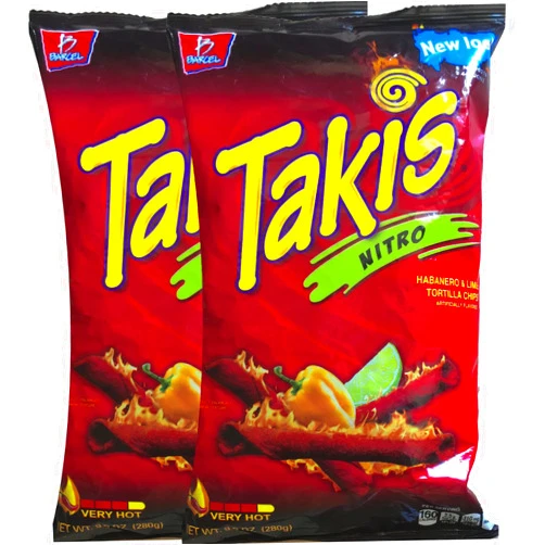 Barcel Takis Nitro Habanero & Lime Tortilla Chips Snack Care Package for College, Military, Sports 9.9 oz bag (2)