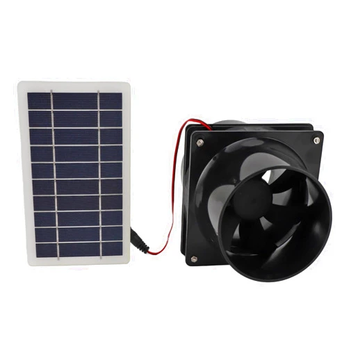 Pssopp Solar Powered Exhaust Fan, Quick and Easy Installation Exhaust Fan with Solar Panel 10W 12V Wall Mount Ventilation Fan for Greenhouse Shed Chicken Coop