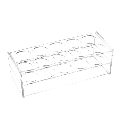 MECCANIXITY 10-Well Acrylic Test Tube Rack Holder Lab Stand 40mm Hole Diameter Clear for Lab Tube 100ml