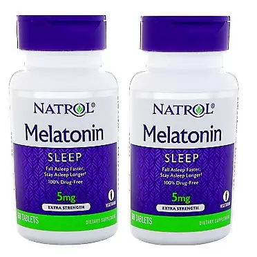 Natrol Melatonin Time Release 5mg Tablets 100 ea (Packs of 2)