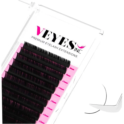 VEYES INC Classic Volume Lash Extensions 0.03-0.20 J/B/L/C/CC/D/DD Curl 5-25mm Mixed & Single Length Tray, Premium Silk Eyelashes, Professional Supplies for Lash Techs(Matte Black 0.15 D 8-16mm)