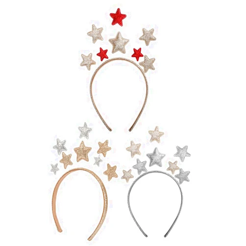 Beaupretty 3Pcs Glitter Star Headband Stars Hair Bands Head Bopper Children Hair Hoop for Women Girls Party Hair Decor