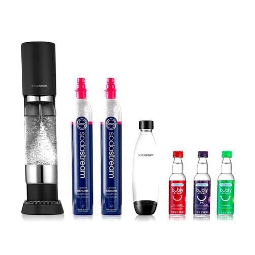 SodaStream Enso Sparkling Water Maker Value Bundle - includes CO2, Carbonating Bottles and Bubly Drop Flavors