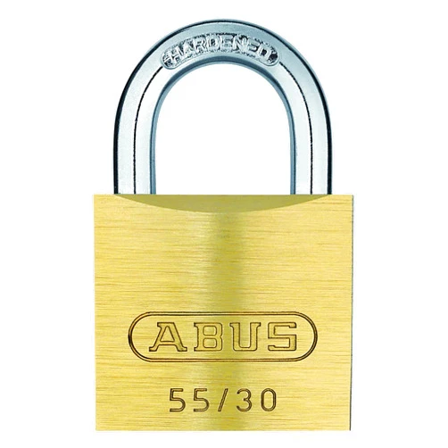 ABUS 55/30 Solid Brass Keyed Padlock with 2 Keys, Hardened Steel Shackle with Anti Corrosion Inner Lock Components, Keyed Different