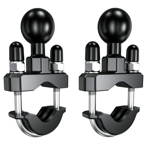 BRCOVAN 2 Pack, Handlebar U-Bolt Mount Base with 1'' TPU Ball for Rails 0.5'' to 1.25'' in Diameter, Compatible with RAM Mounts B Size 1 inch Ball Double Socket Arm & Bike Motorcycle Phone Holder
