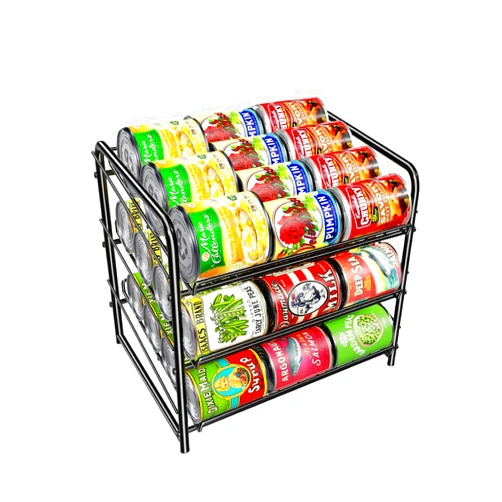 Simple Trending Can Rack Organizer, Stackable Can Storage Dispenser Holds up to 36 Cans for Kitchen Cabinet or Pantry, Black