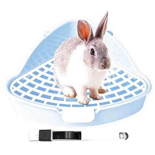 Vayinana Rabbit Litter Box Bunny Corner Toilet Box for Hamster Ferret Rat Cage Pan 3.9” x 7.5” x 7.5” for Small Animals Traine Tray