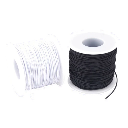 HFengQ Stretchy String for Bracelets, 2 Rolls 0.8mm,1 mm,1.2mm,1.5mm,330 Feet Sturdy Elastic String Cord for Jewelry Making, Necklaces, Beading and Crafts (White Black (1.0mm))