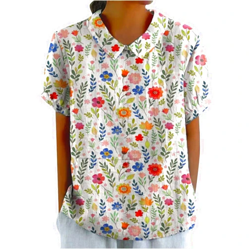 LCMTWX Summer Cotton and Linen Tops for Women Button Loose Pullover Top Casual Shirt T Shirt Women'S Swimwear Cover Ups