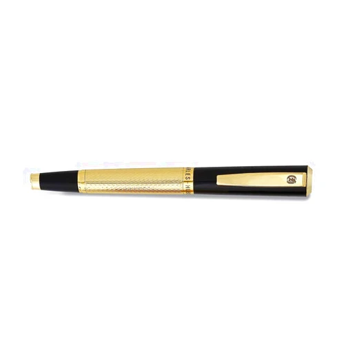 Jewels By Lux Charles Hubert Gold-Tone and Black Art Deco Ballpoint Pen