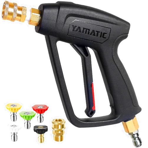 YAMATIC Short Pressure Washer Gun with Swivel Brass 3/8