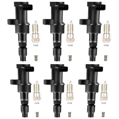 ECCPP UF435 6 ignition coils with 6 iridium Spark Plugs AP5325,coils packs,for Jaguar 2003 2004 2005 2006 2007 2008 S-Type X-Type 3.0L 2.5L 5C1399 178-8287 E915 52-1750 IC555 C2S 11480