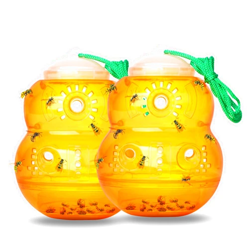 Landisun Wasps Bees Traps Outdoor Hanging Catcher Deterrent Killer Insect Catcher Non-Toxic Reusable Hornet Yellow Jacket 2 Pack