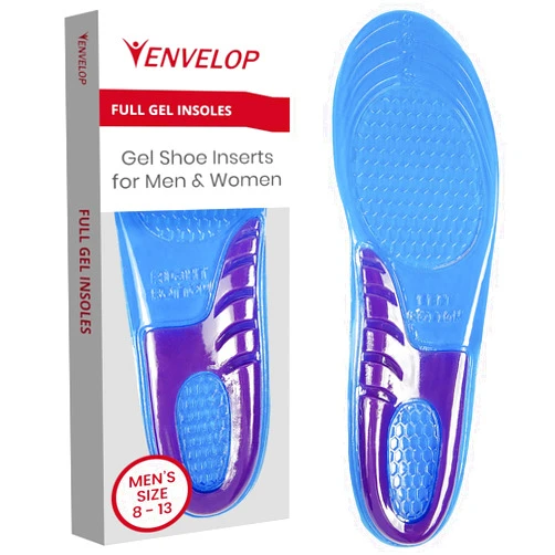 Envelop Gel Insoles for Women - Shoe Inserts for Walking, Running, Hiking - Insoles for Standing All Day - Cushion Soles for Heels, Arch Support, Plantar Fasciitis Flat Feet - Sneaker Boot Insoles