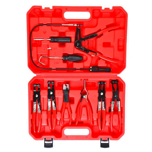 WINMAX TOOLS AUTOMOTIVE 9PCS Hose Clamp Pliers for Fuel Oil and Water Hoses, Long Reach Hose Clamp Remover Kit with Flexible Wire Clic R Type Swivel Jaw Flat Band Pliers Set