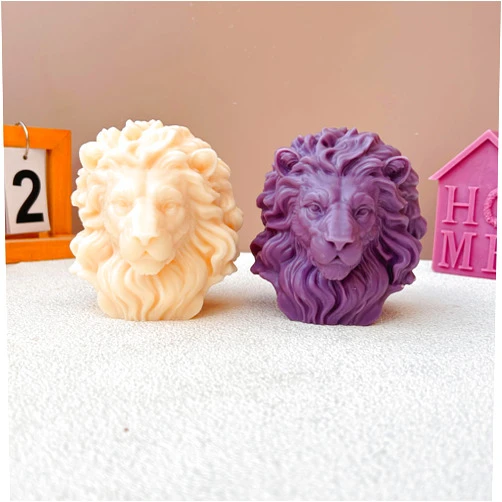 RUISWAHS 3D Ancient Greek Head Goddess Medusa， Snake Hair Fairy Candle，Soy Wax，Aromatherapy Gypsum Resin Cake Soap Home Decoration DIY Art Animal Silicone Mold(3D Lion Head Mold（H）)
