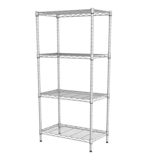 SINGAYE 4 Shelf Wire Shelving Unit Adjustable Storage Shelving Shelves for Laundry Bathroom Kitchen Office Pantry room,21.26”W x 11.41”D x 43.38”H (Silver)