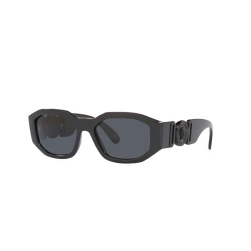 Versace Man Sunglasses Black Frame, Dark Grey Lenses, 53MM