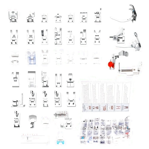 XBA Presser Foot Set 42Pcs, Sewing Machine Presser Feet Kit Accessories with Manual for Brother, Babylock, Singer, Elna, Toyota, New Home, Simplicity, Necchi, Kenmore Low Shank Machines