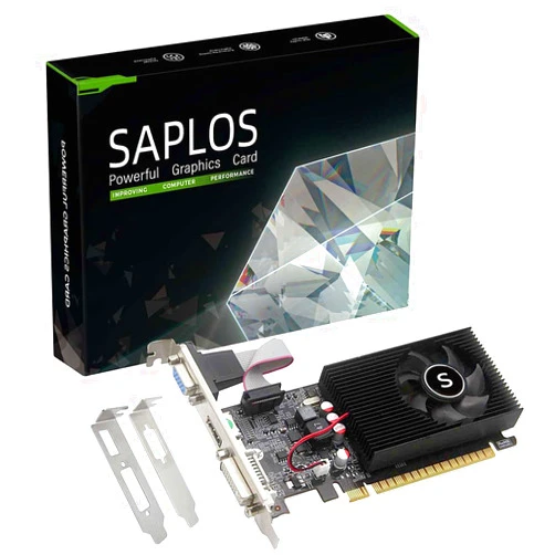 SAPLOS GT 730 4GB DDR3 128-bit, Low Profile Graphics Card, HDMI DVI VGA, PC Video Card, Computer GPU for Working, Low Power, PCI Express x16, 2K Support, Fermi, DirectX 11