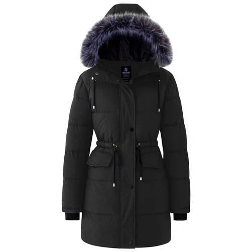 wantdo Women's Recycled Long Puffer Jackets Warm Winter Coats Winter Jacket Padded Parka