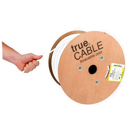 TRUE CABLE trueCABLE Cat6 Direct Burial, Gel Filled, 1000ft, White, Waterproof, CMX, 23AWG Solid Bare Copper, 550MHz, PoE++ (4PPoE), ETL Listed, Unshielded UTP, Bulk Ethernet Cable